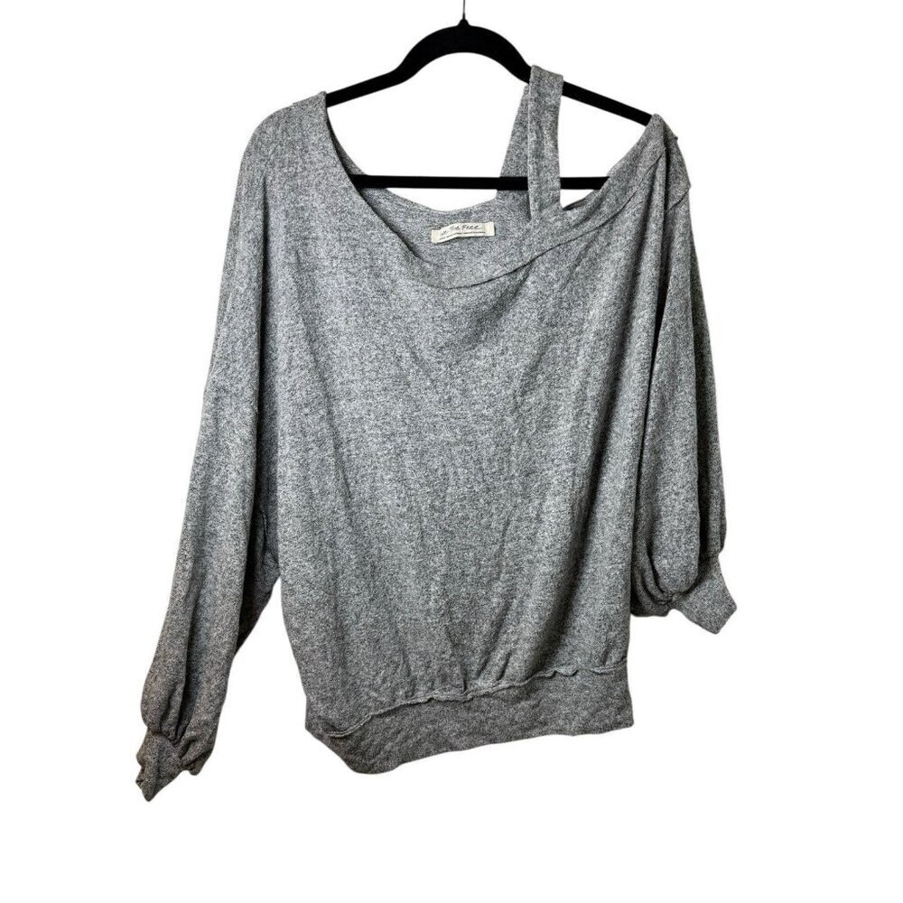 Free People We The Free Flaunt It Off The Shoulder Gray Sweater Woman’s Large